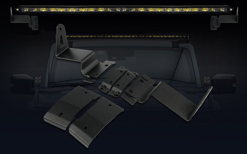 Upper Windshield Roof 52'' LED Light Bar Mounting Bracket for Ford Bronco (1)3vy