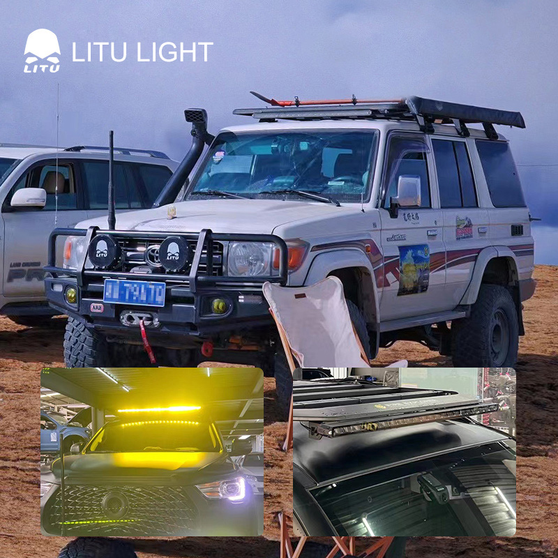 Flood Beam Led Light Bar Single Row Dual Color Off Road Driving Bar Light.jpg