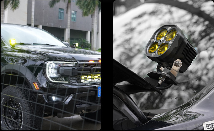 Hood Ditch Light Mount Ford Ranger LED Pods Lamps Mounting Brackets (3)nou
